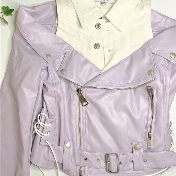 Fashion Nova Moto Cold Shoulder leather Jacket XS - Picture 12 of 12